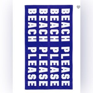 VICTORIAS SECRET PINK BEACH PLEASE BLUE TOWEL LIMITED EDITION